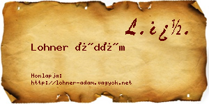 Lohner Ádám névjegykártya